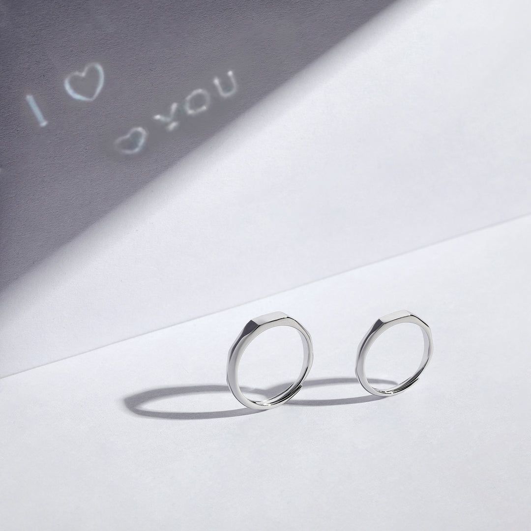 "I 🤍 - 🤍 You” Reflecting Couple Rings