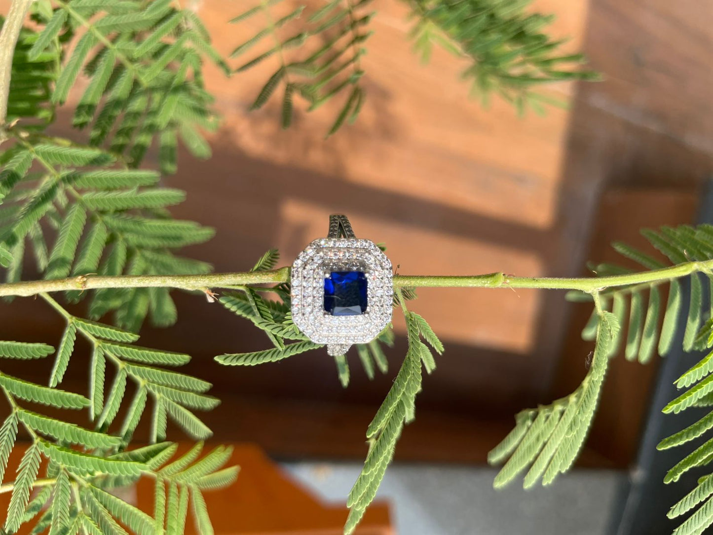 Bold Sapphire Brilliance – 925 Silver Statement Ring