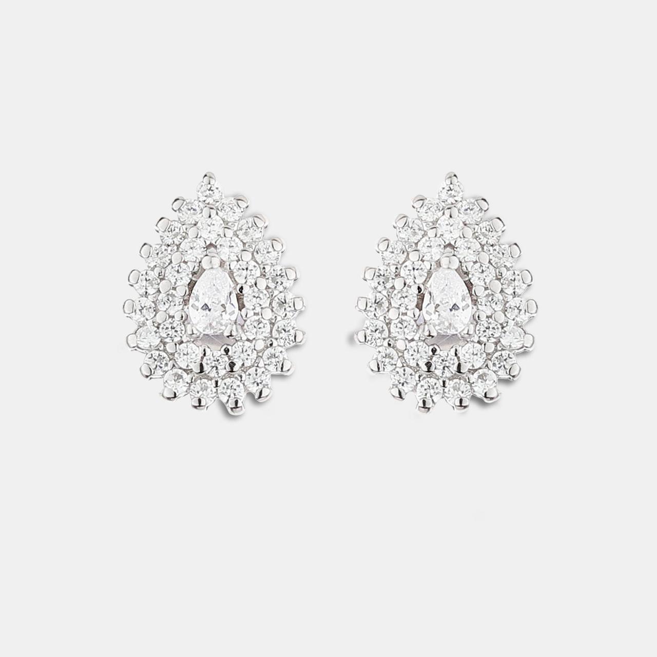 Evara's Teardrop Sparkle Pendant Earrings Set